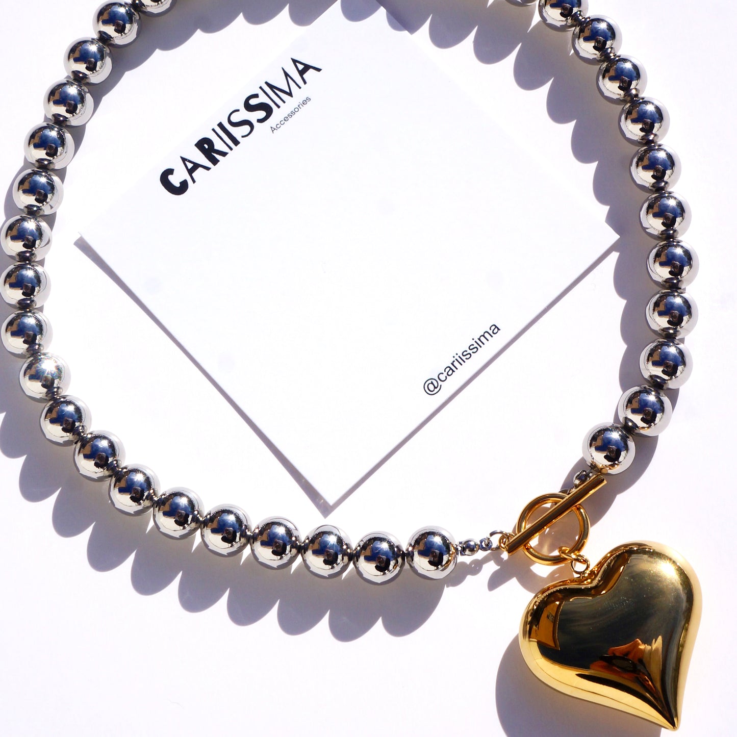 Silver & Gold Heart Necklace