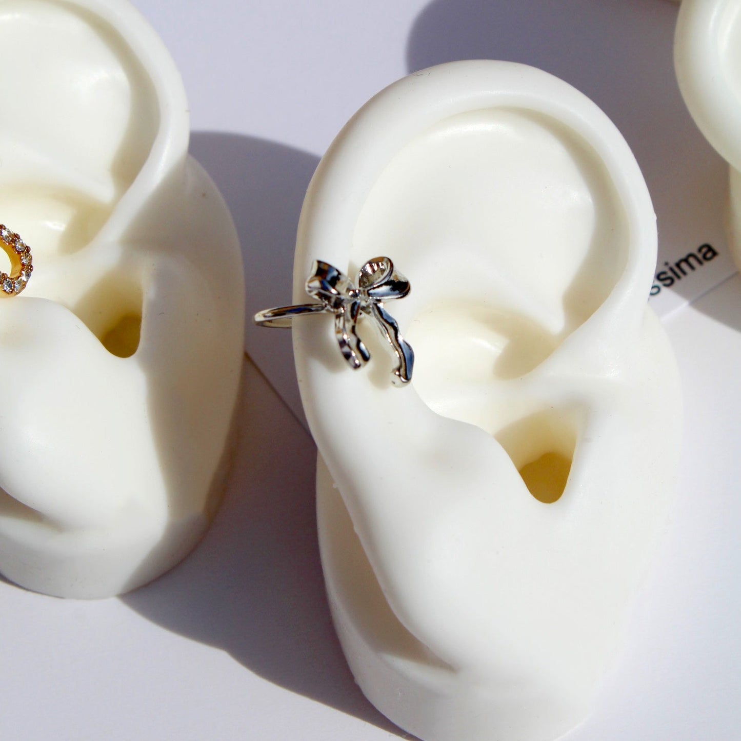 Silver Bow Mini Ear Cuff