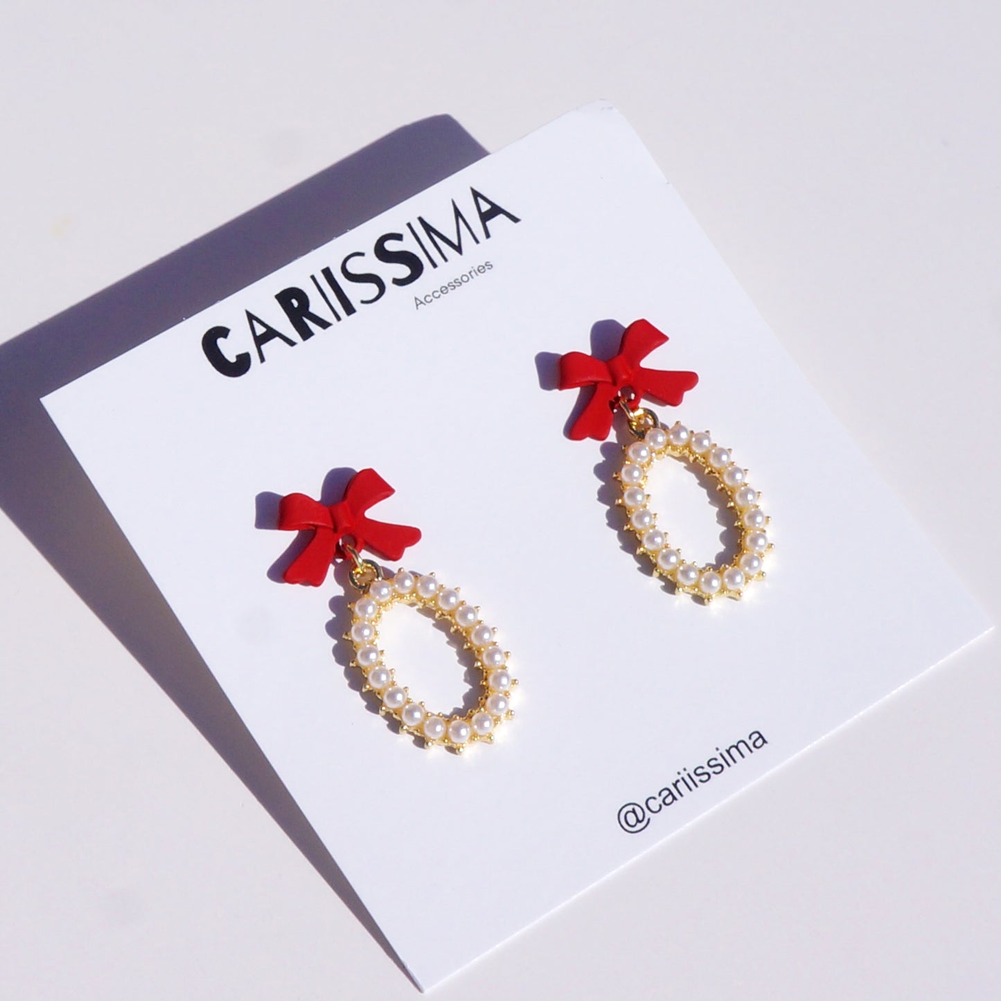 Mini Bow Pearl Hoops