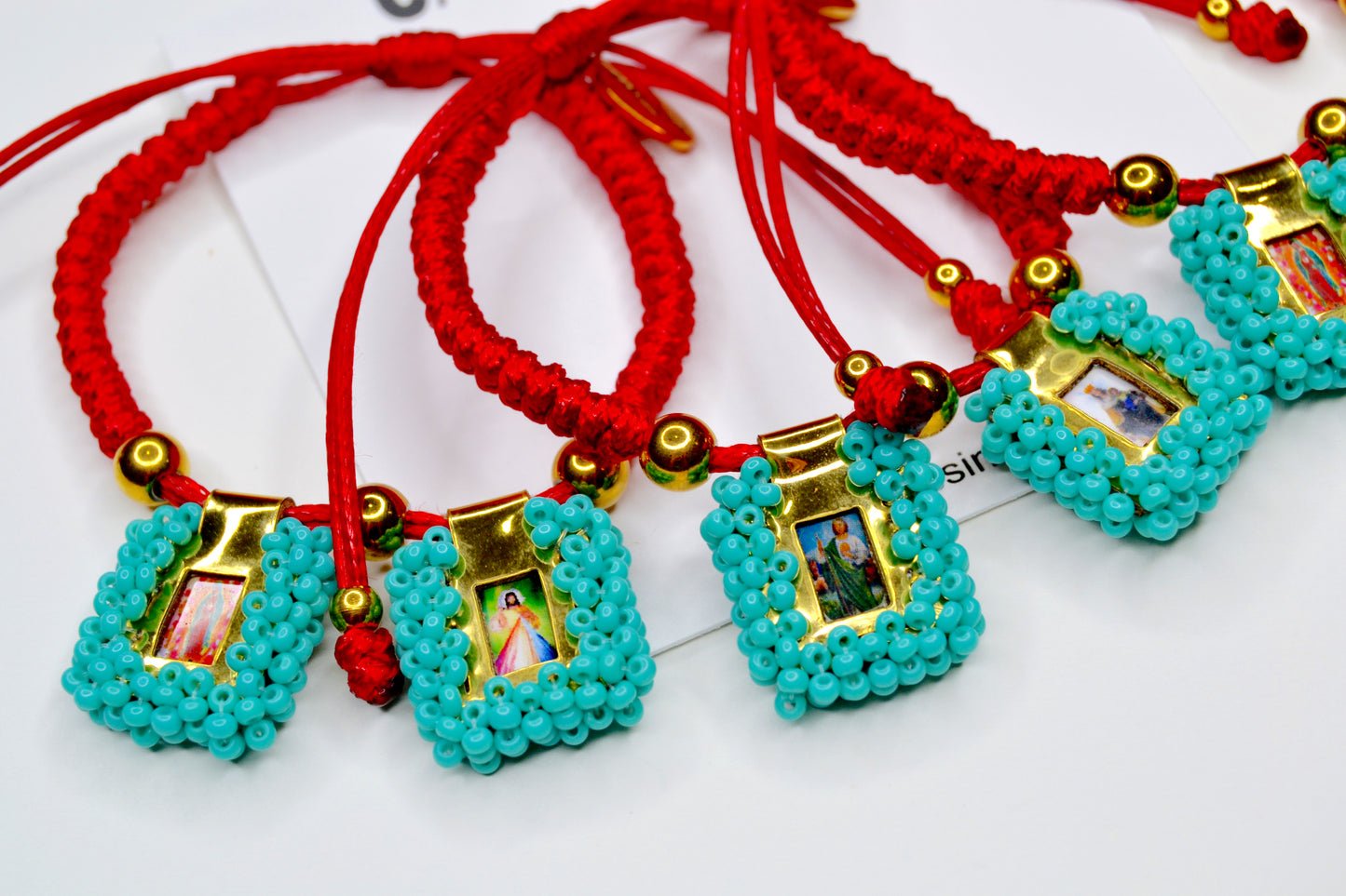 Escapulario Rojo/Turquesa