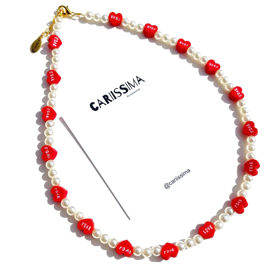 Pearl & Hearts Necklace