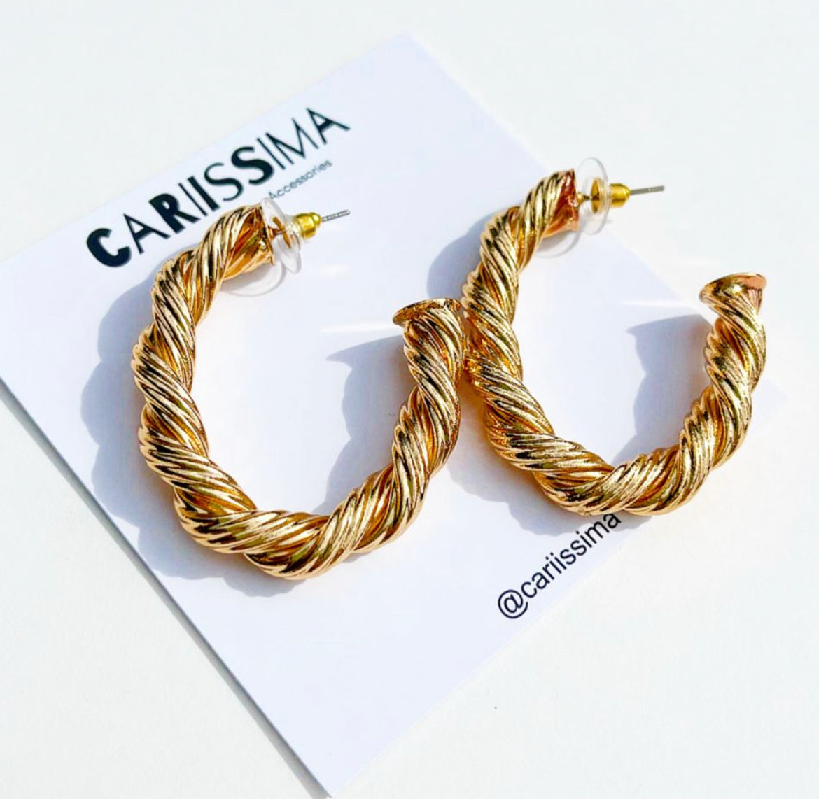 Gold Twisted Hoops