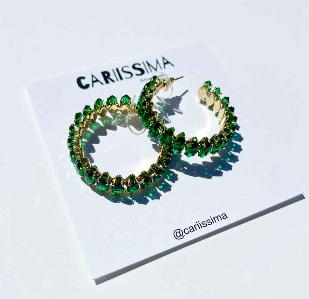 Green Rhinestone Earrings