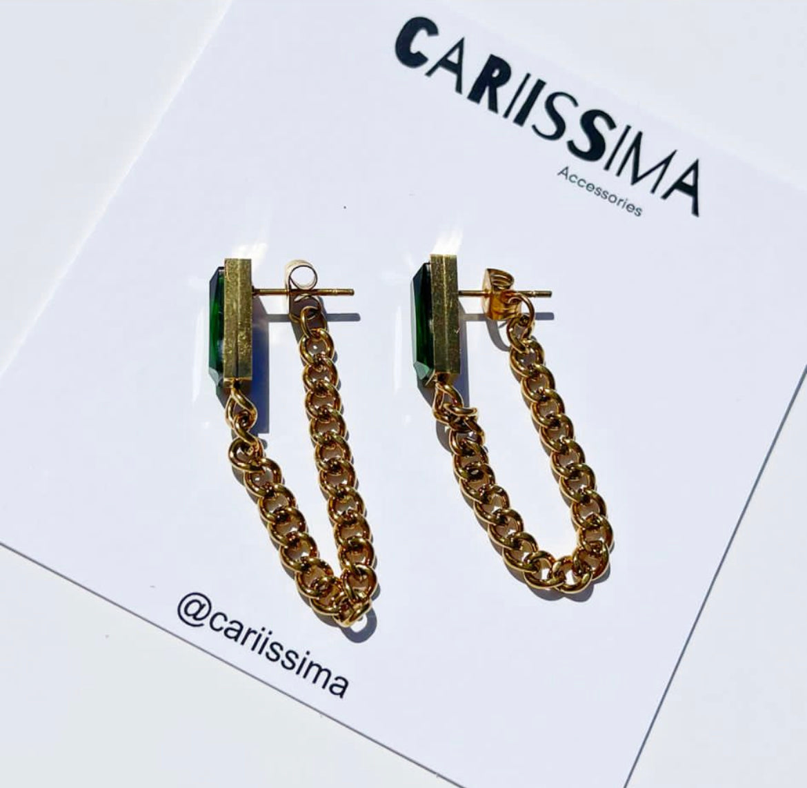 Green & Gold Earrings