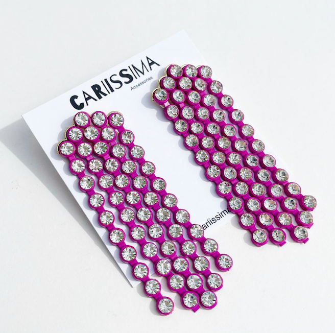 Pink Rhinestone Earrings