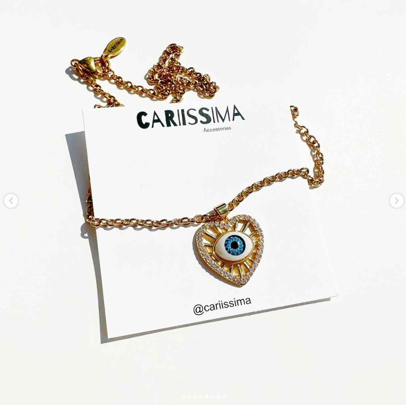 Gold Heart Eye Necklace