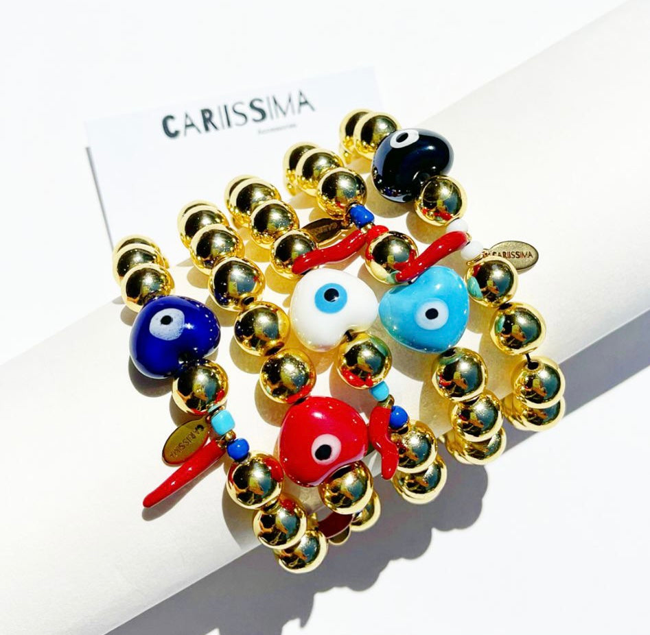 Gold Glass Bead Bracelet