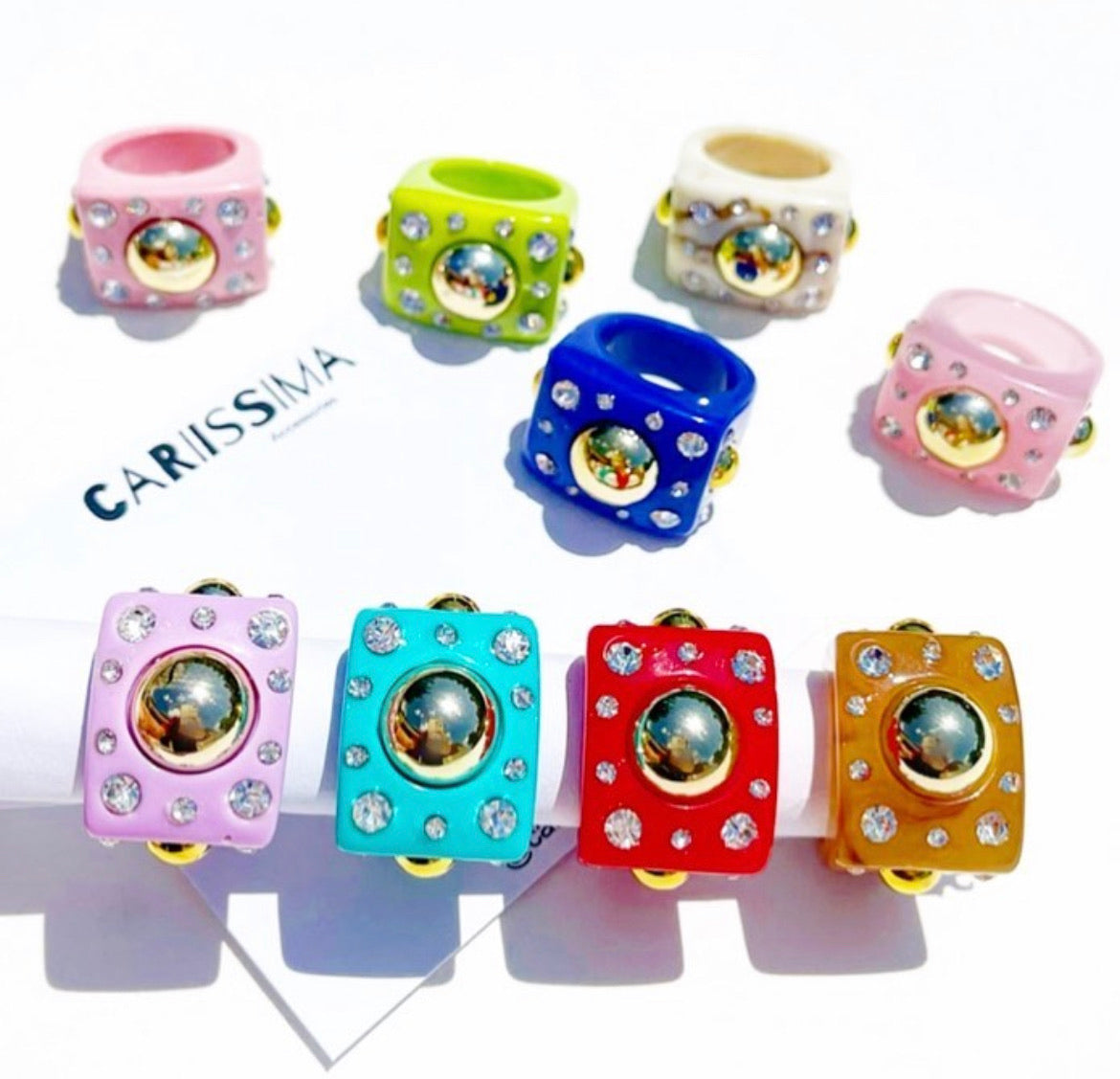 Sparkly Acrylic Rings