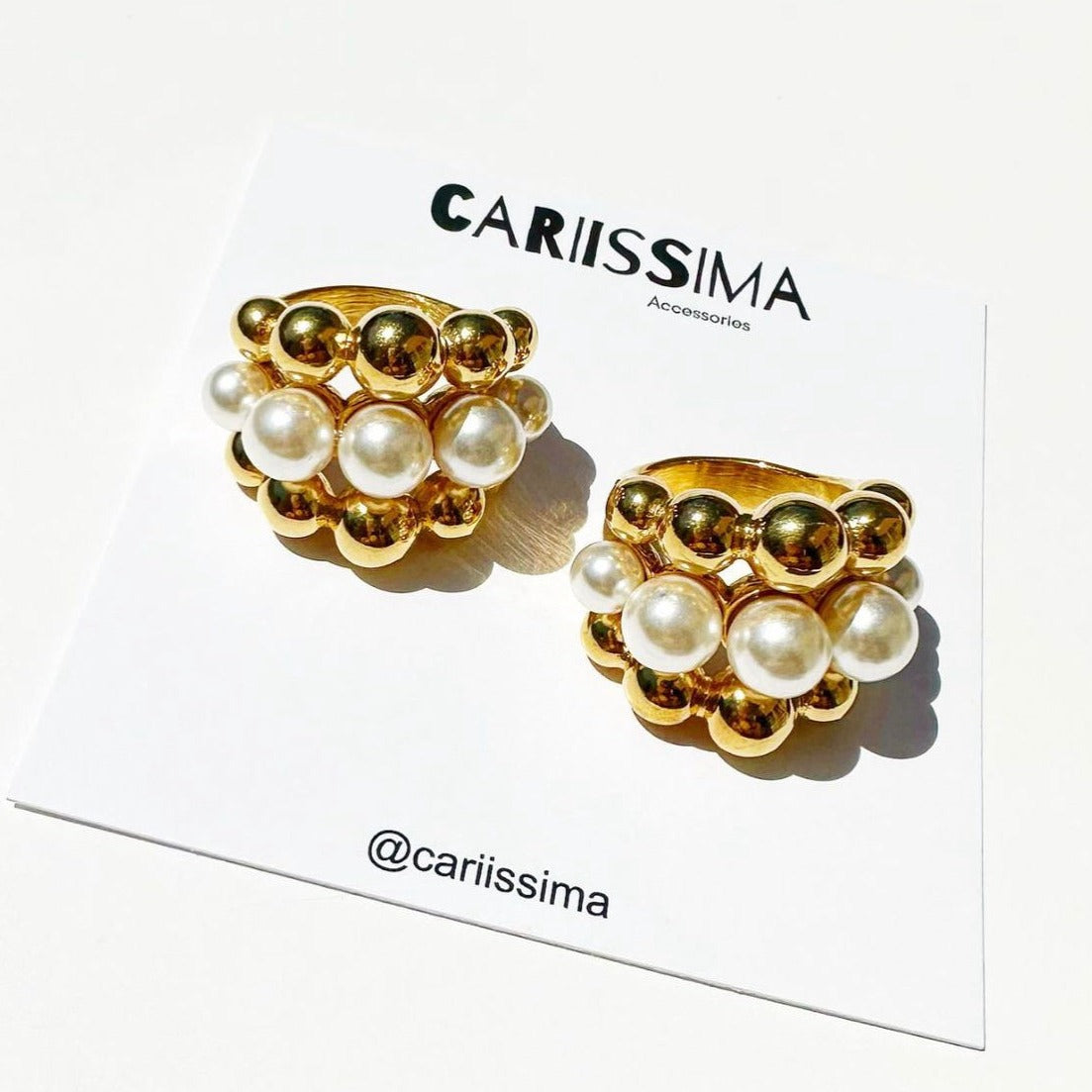 Gold & Pearl Statement Ring