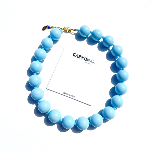 Light Blue Bubblegum Beaded Necklace