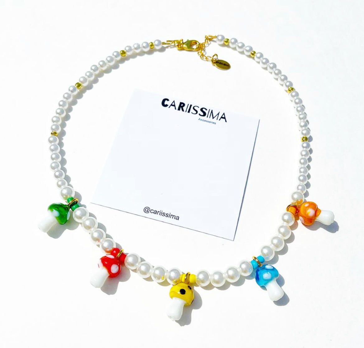 Mushroom & Pearl Necklace