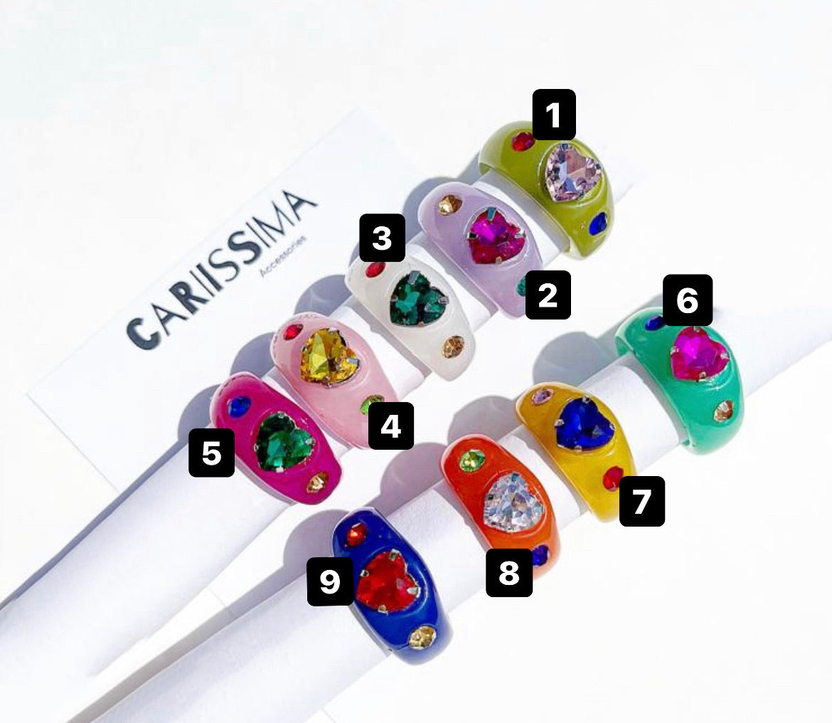 Acrylic Heart Rings
