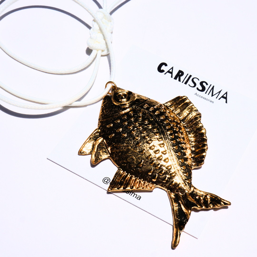 Gold Fish Statement Necklace