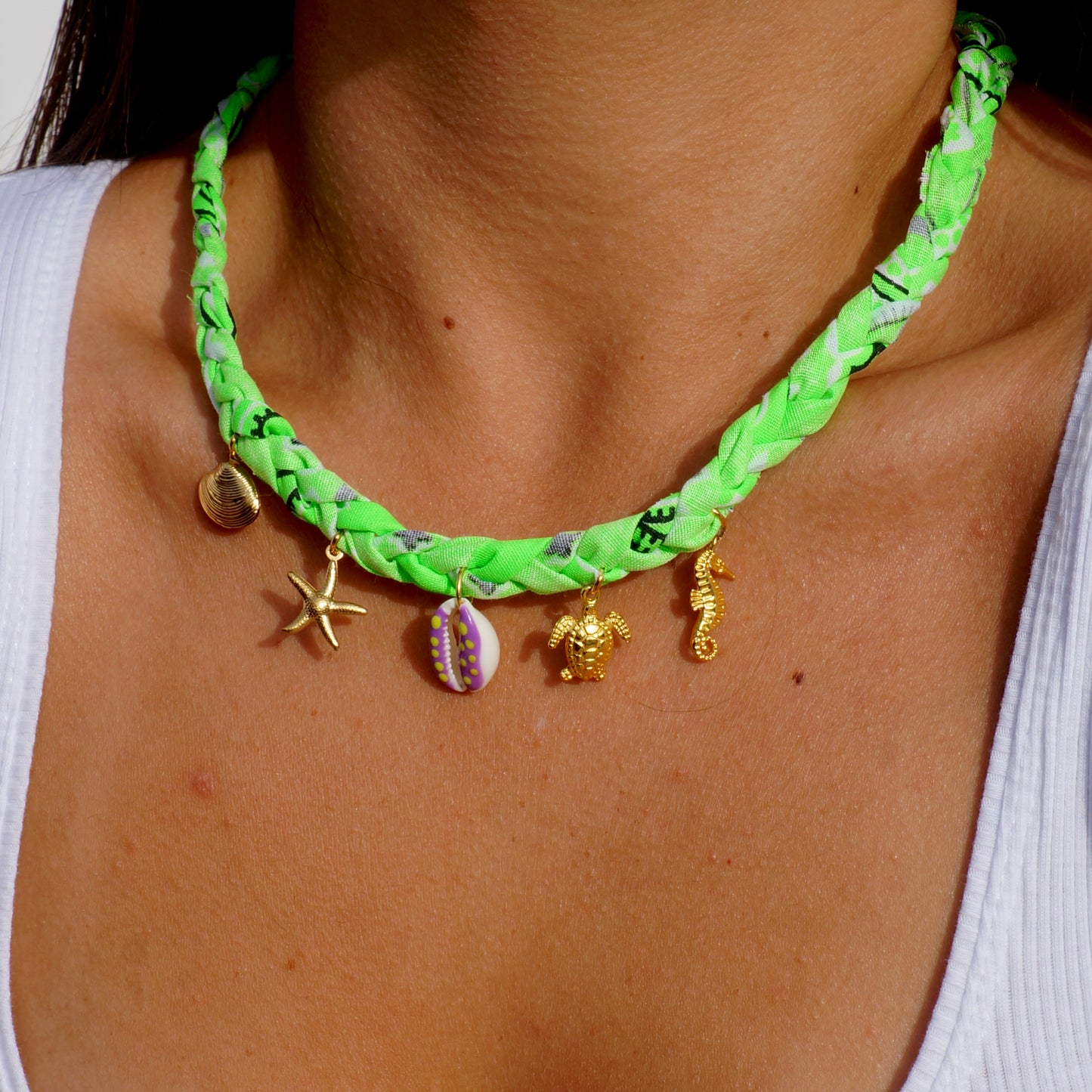 Neon Green Bandana Necklace