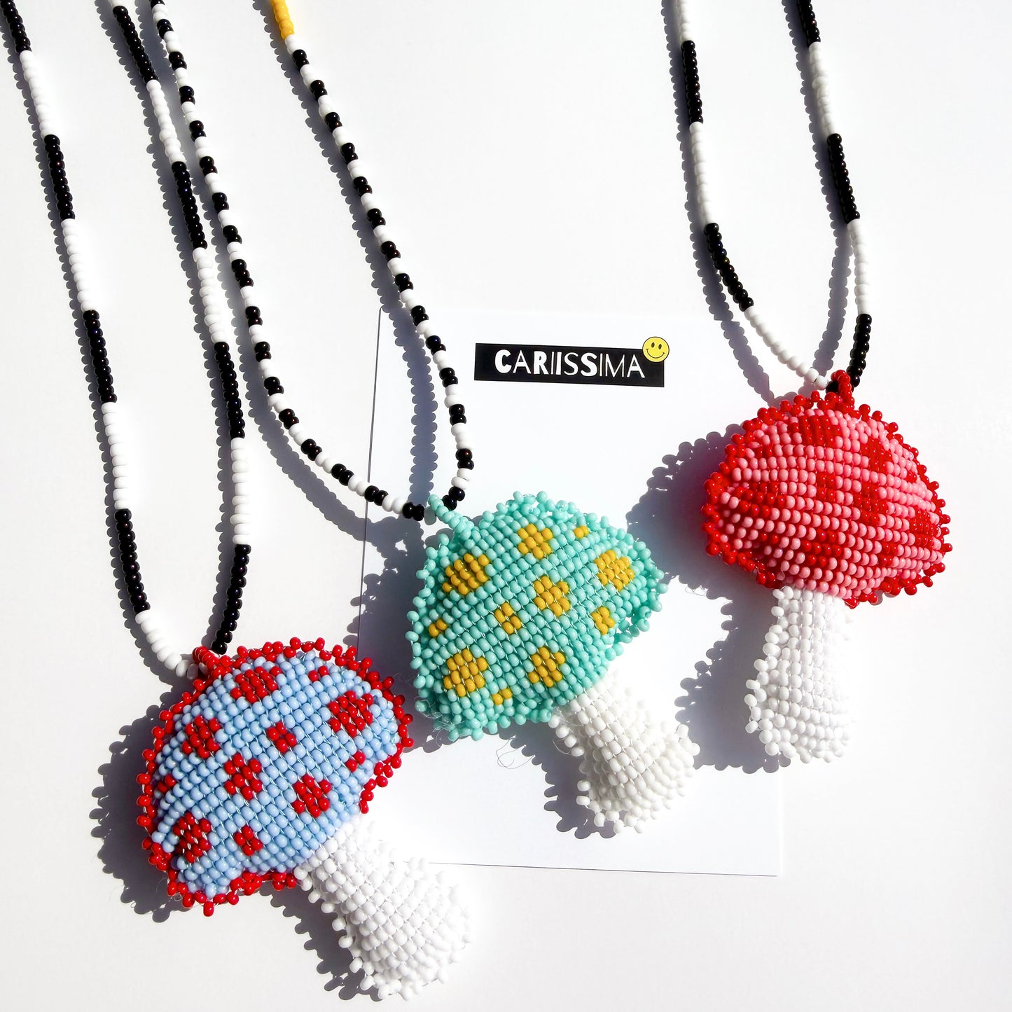 Beaded Mushroom Necklaces