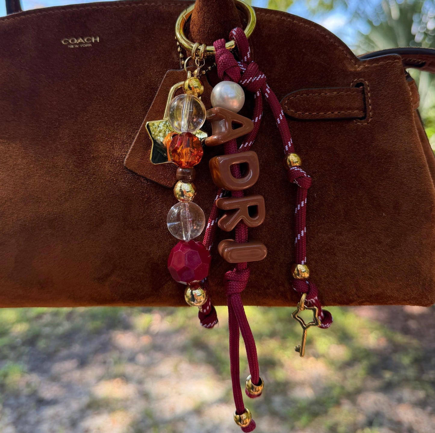 Burgundy Bag Charm