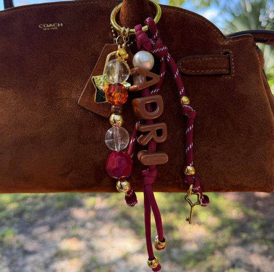 Burgundy Bag Charm