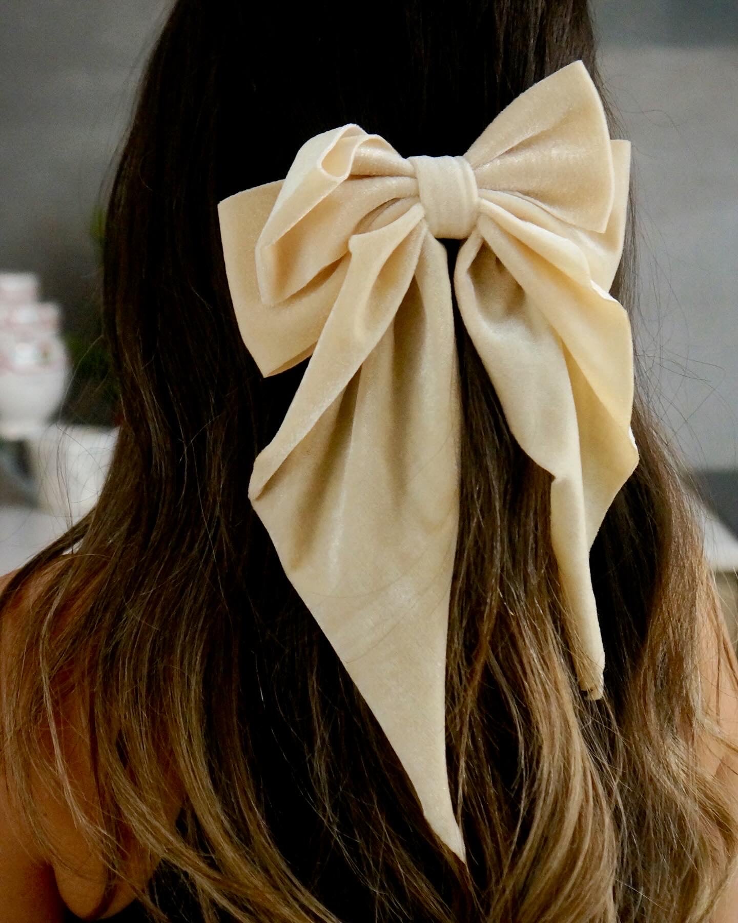 Nude Velvet Bows