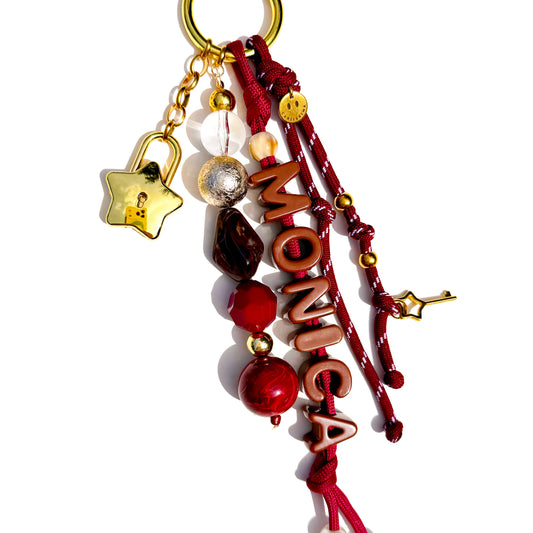 Burgundy Bag Charm