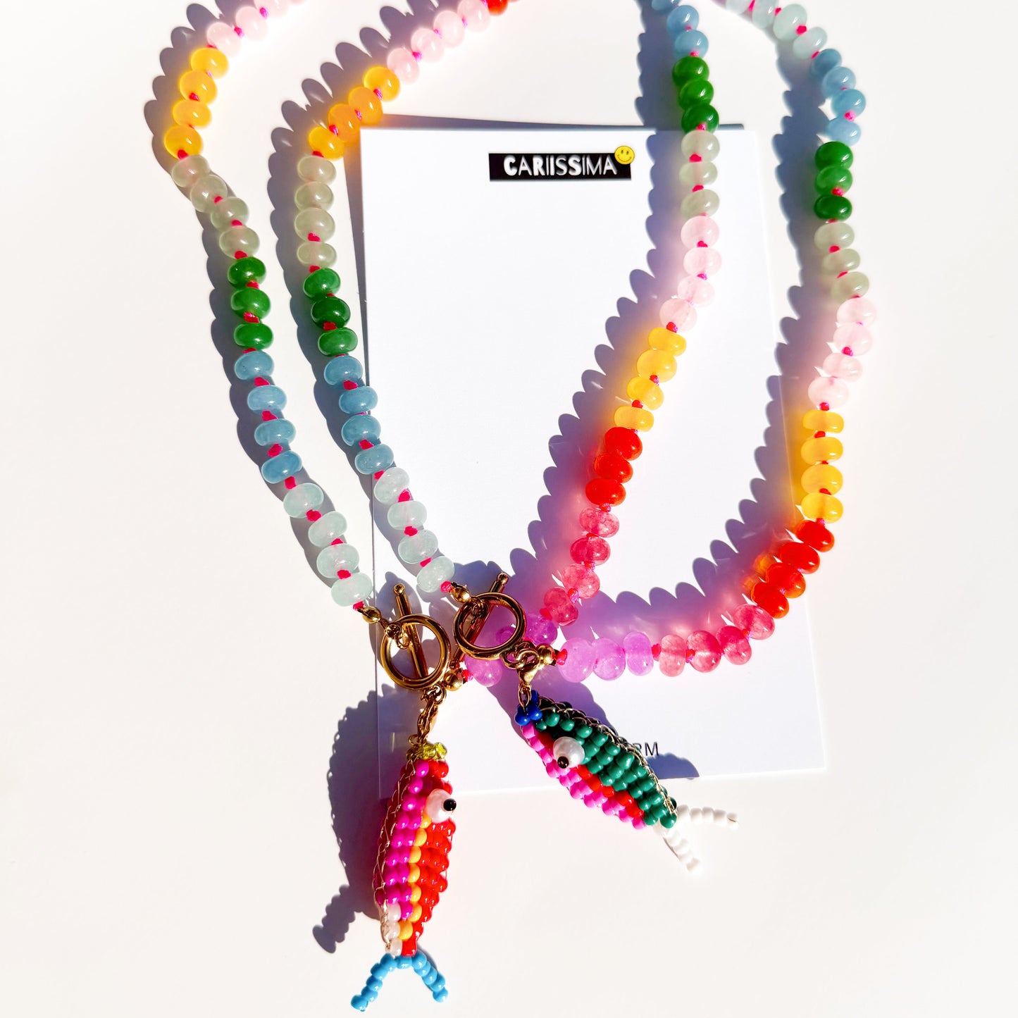 Multicolor Fish Charm Necklace