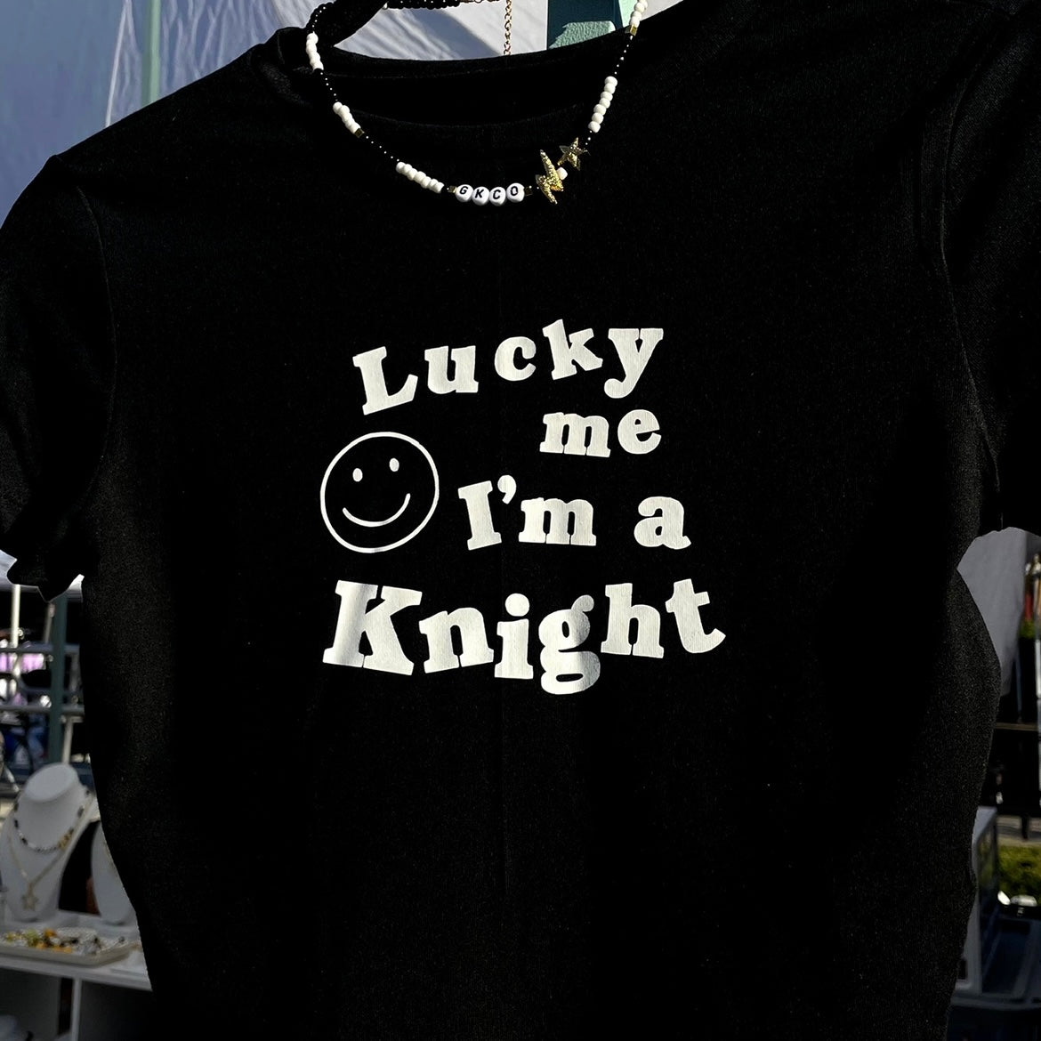 Lucky Me I'm a Knight Crop Top