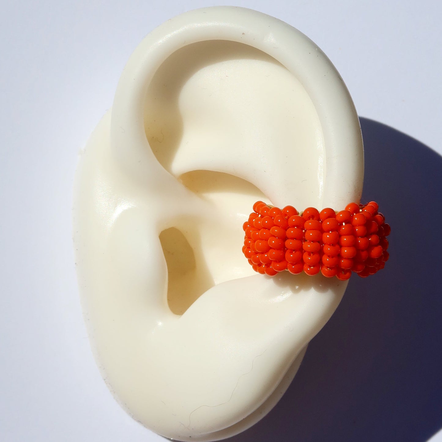 Orange Beaded Ear Cuffs