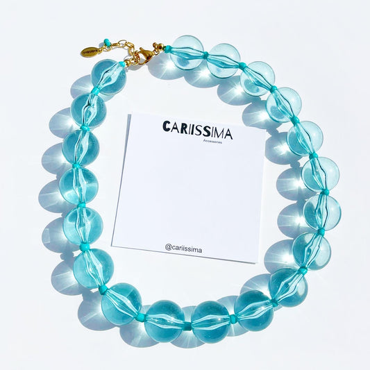 Blue Clear Bubblegum Necklace