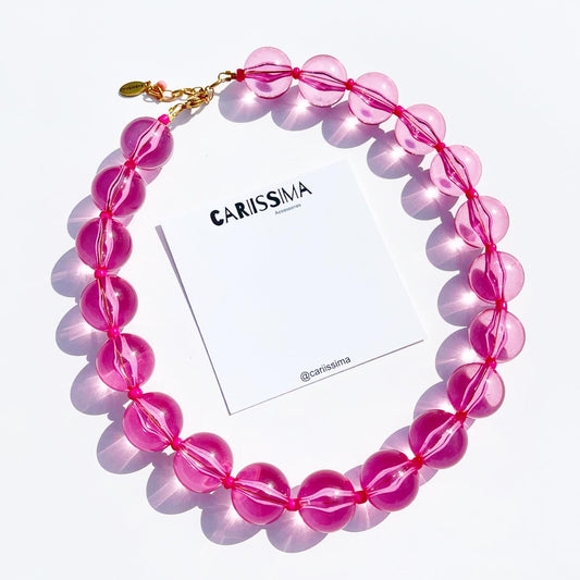 Pink Clear Bubblegum Necklace