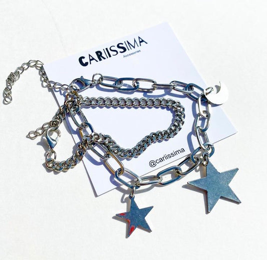 Silver Star Bracelet Set