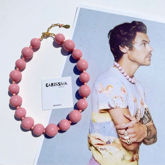 All Pink Bubblegum Beaded Necklace