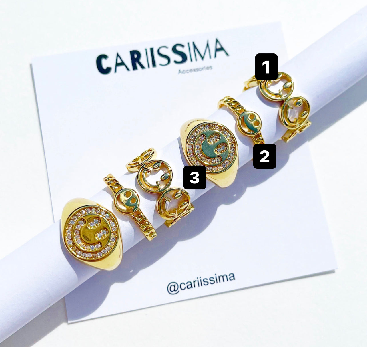 Gold Smiley Rings