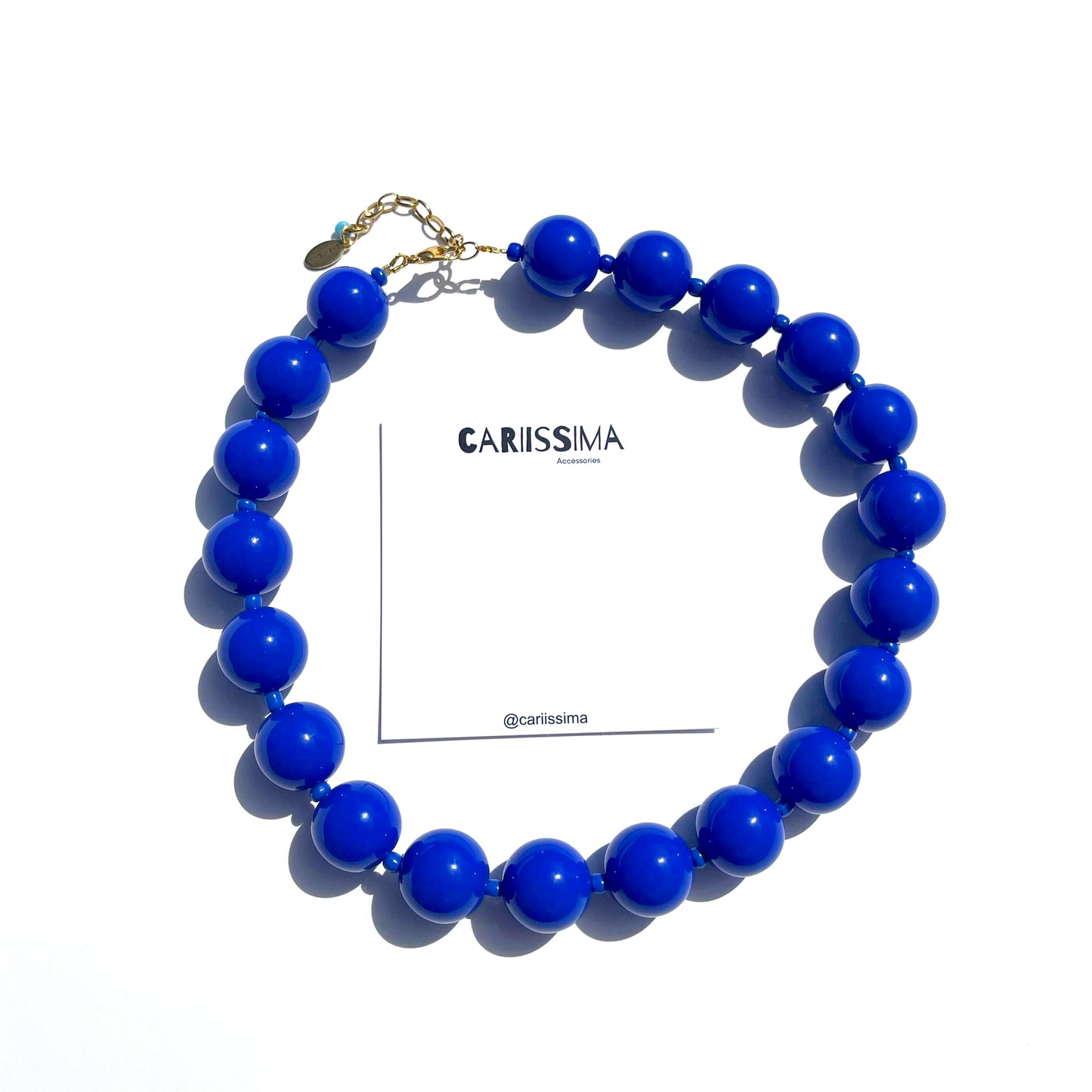 Dark Blue Bubblegum Beaded Necklace
