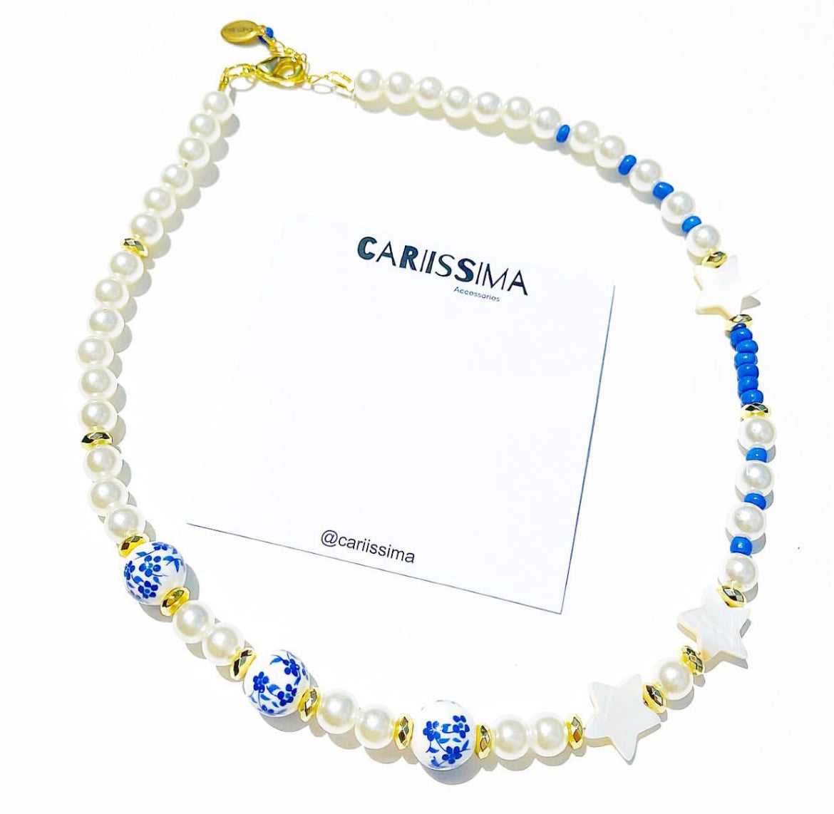 Blue & White Pearl Necklace